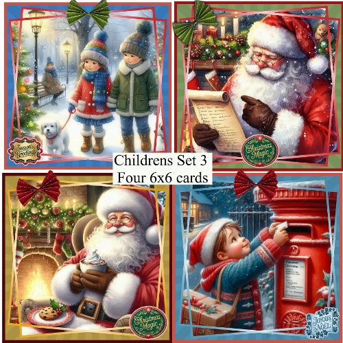 Childrens Christmas card set 3 2026 