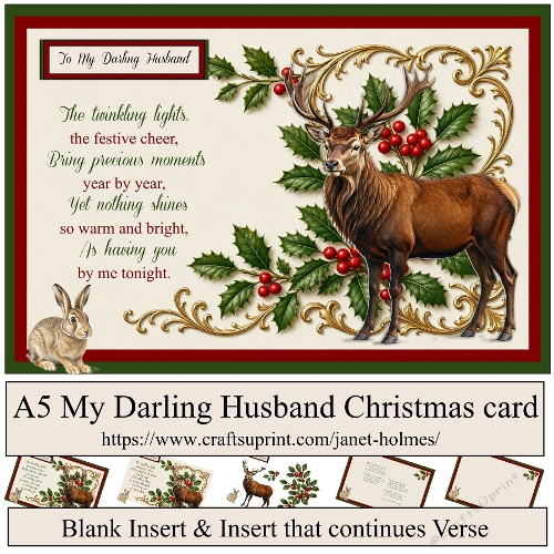 A5 My Darling Husband christmas card