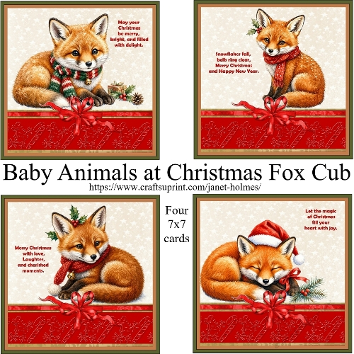Baby Animals at Christmas Fox Cub