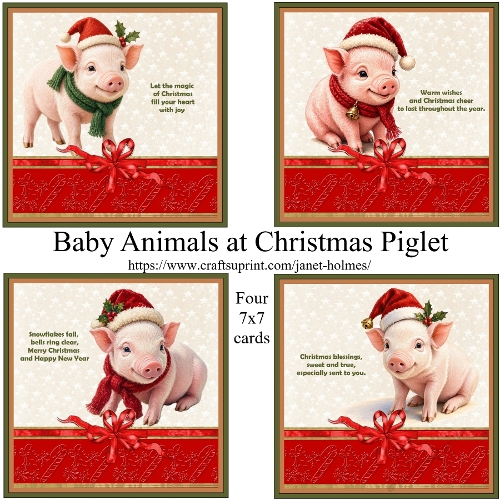 Baby Animals at Christmas Piglet