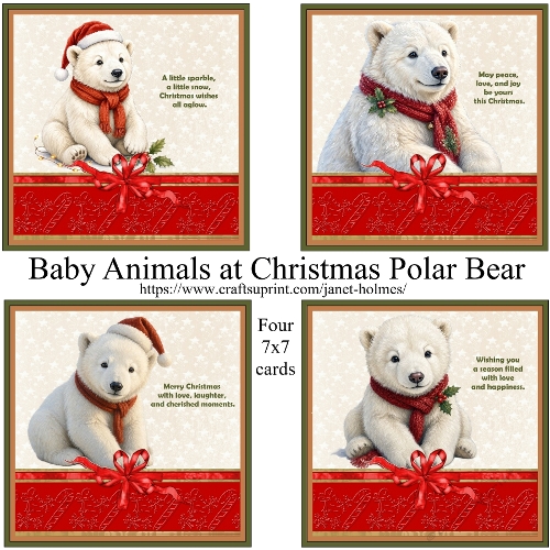Baby Animals at Christmas Polar Bear