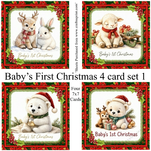 Babys First Christmas four card set 1