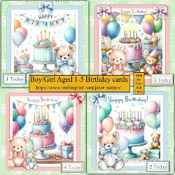Boy/Girl Aged 1-5 Birthday cards