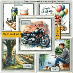 Mens card kit 3 birthday and fathers day