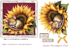 Sunflower mouse 2,  Mothers day and Birthday