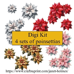 Digi Kit 4 sets of Poinsettias kit 1