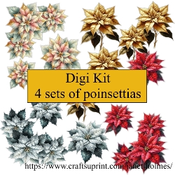 Digi Kit 4 sets of Poinsettias kit 2