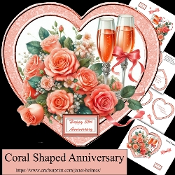 Coral Shaped anniversary card