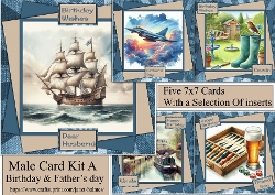 Male 7x7 Card set A Birthday and Fathers Day