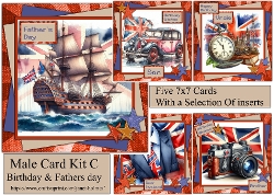 Male 7x7 Card set C Birthday and Fathers Day