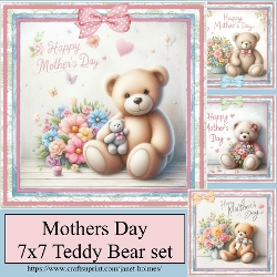 Mothers day 7x7 teddy bear set