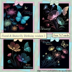 Floral & Butterfly Birthday set 3