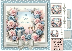 Anniversary 8x8 Card suitable for Husband. Wife or a Couple