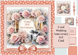 coral anniversary card