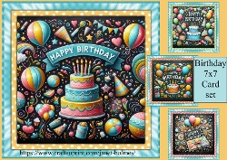 Birthday 7x7 unisex card set