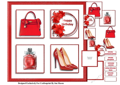 Red Shoes, Handbag and Perfume
