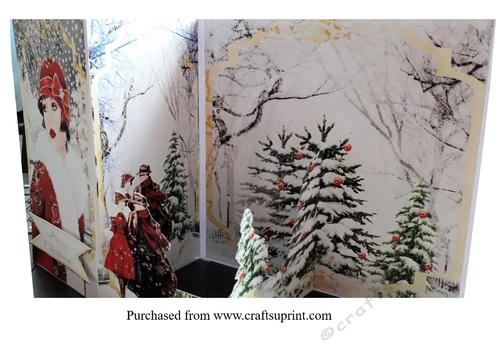 Z Fold Red Christmas/Birthday Art Deco 