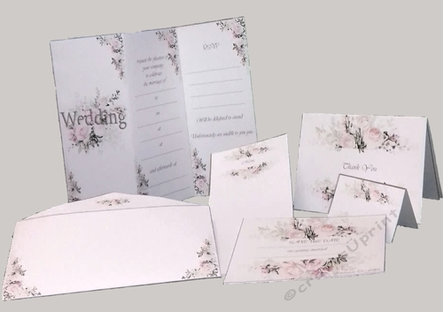 Stationary Set, incl Save The Date, Invitation, RSVP, Menu, Place Names, Thank You Card