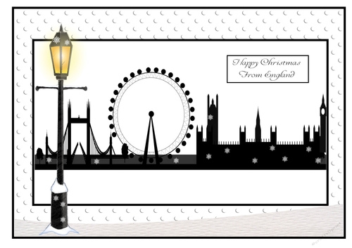 London Skyline Christmas Silhouette