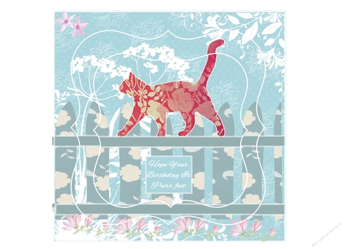 Pink Cat On A Fence