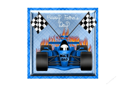 Blue Racing Car Fathers Day
