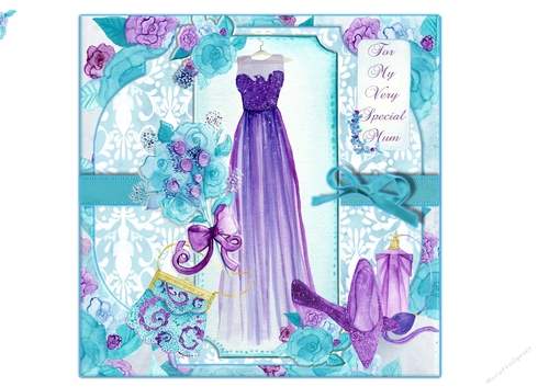 Mothers Day/Birthday in Teal and Purple