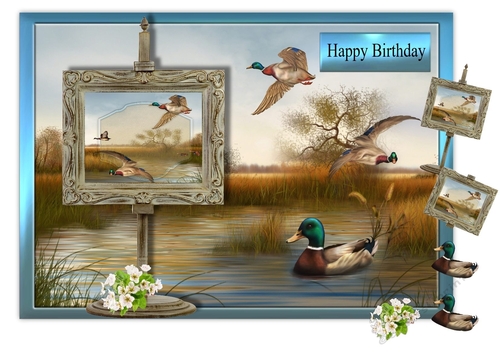 Mallards In A Frame Fathers Day/Birthday