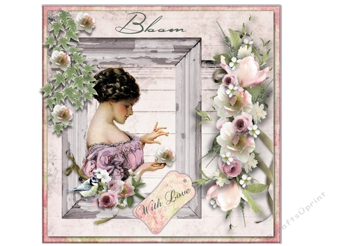 Shabby Chic Vintage Lady and Roses