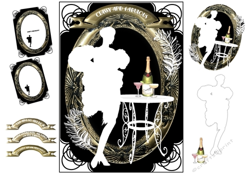 Art Deco Lady In White Silhouette