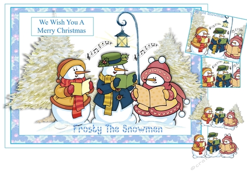 Caroling Snowmen 2 card design