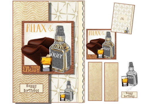 Whiskey Relax and Enjoy Fold Back Card