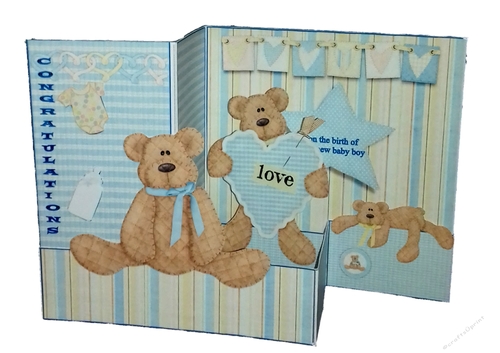 Z Fold New Baby Boy Congratulations including Template