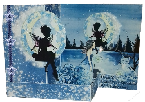 Z Fold Fairies Sitting In The Moon Including Template