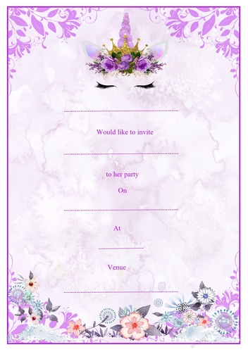 Unicorn Birthday Invitation