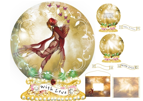 Globe Card Chasing Butterflies Including Matching Envelope