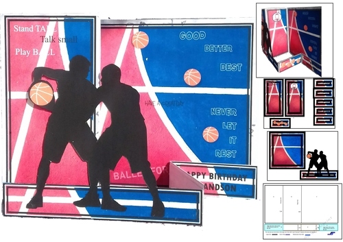 Z Fold American Basket Ball including Template