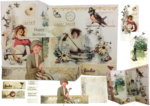 Z Fold Ladies Gold Card Including Template
