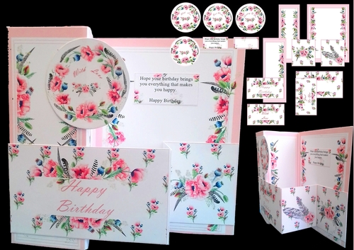 Z Fold A5 Pink Poppies