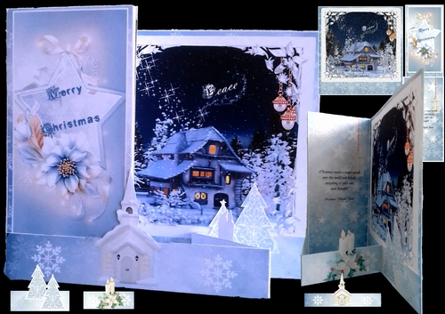 Z Fold Snowy Christmas including Template