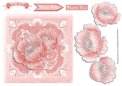 Pink Parchment Lace Poppy Floral