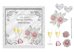 Silver Wedding Anniversary Parchment Lace