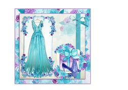 Elegant Teal, Blue and Lilac Dress and Shoes for Mothers Day or Birthday