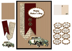 Vintage Car, Stripes And Buttons Fathers Day/Birthday