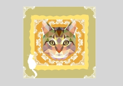 Cat Head Multicoloured