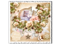 Christmas Kitten & Christmas Wreath