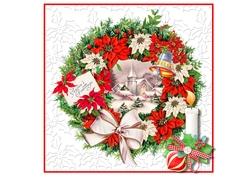 Christmas Wreath with Snow Scene