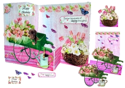  Z Fold Flower Barrow With Dog Including Template