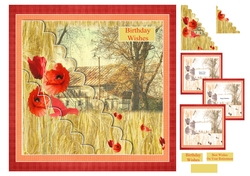 Poppies and Wheatfield Birthday/Retirement/Any Occasion