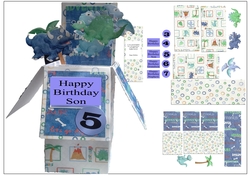 Box Card Dinosaur Including Template and Full Instructions