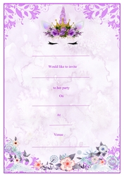 Unicorn Birthday Invitation